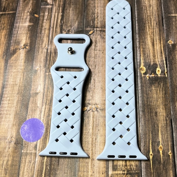 5for$10 Eggshell Baby Blue 42mm/44mm/45mm S/M adjustable Apple Watch Bands Woven - Picture 1 of 5